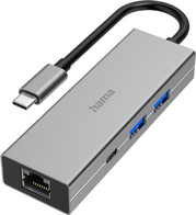 39126 Hama USB Hub Ext. USB-C H-200108 Ethernet + 2xUSB