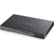 Zyxel GS1920-24HPv2 Hybrid Smart switch PoE+ Nebula Flex, 24xGE PoE+, 4xCombo (SFP/RJ-45), budget PoE 375W, Standalone / cloud management (GS192024HPV2-EU0101F)