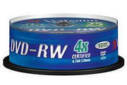  DVD-RW , 4.7ГБ, 4x, 25шт., Cake Box