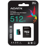 42662 ADATA microSDXC 512Gb Class10 AUSDX512GUI3V30SA2-RA1 Premier Pro + adapter