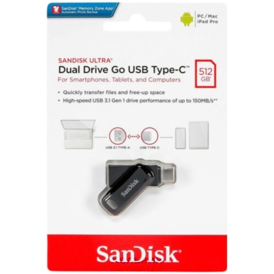 Sandisk Ultra Dual Drive Go 512Gb USB 3.1 gen 1/ USB Type-C