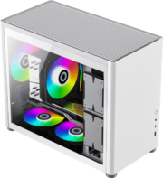 GameMax Spark Full White mATX case, white, PSU, w/1xUSB3.0+1xType-C, 1xCombo Audio (Spark Full White)