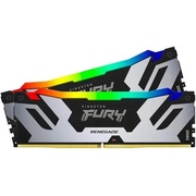 Kingston DIMM DDR5 2x32Gb KF560C32RSAK2-64 Fury Renegade Silver RGB RTL Gaming 6000Mhz CL32 1.35В quad rank с радиатором