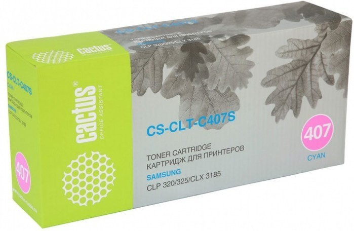 Cactus CS-CLT-C407S CLT-C407S голубой (1000стр.) для Samsung CLP320/320n/325/CLX3185/3185n/3185fn