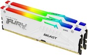 Kingston DIMM DDR5 2x32Gb KF560C36BWEAK2-64 Fury Beast White Expo RGB RTL Gaming 6000Mhz CL36 1.35В dual rank с радиатором Ret