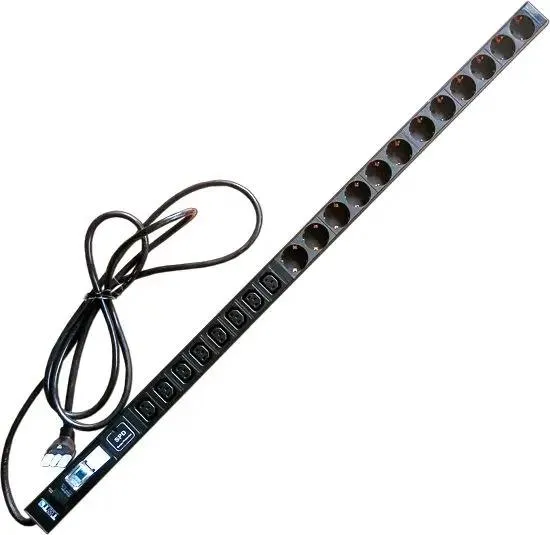 Lanmaster TWT-PDV-12GS-8C3-GP верт.размещ. 12xSchuko 8xC13 базовые 16A Schuko 3м