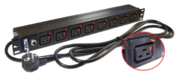 Lanmaster TWT-PDU-16A8C9L-3.0 верт.размещ. 8xC19 базовые 16A Schuko 3м