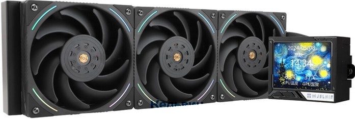 Thermalright Mjolnir Vision 360 ARGB Black Soc-AM5/AM4/1151/1200/2066/2011/1700 черный 4-pin 27dB Al LCD Ret (M-VISION-360-BL-ARGB)
