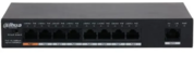 Dahua DH-PFS3009-8ET1GT-96 8x100Мбит/с 1x1Гбит/с 7PoE+ 1PoE++ 96W неуправляемый