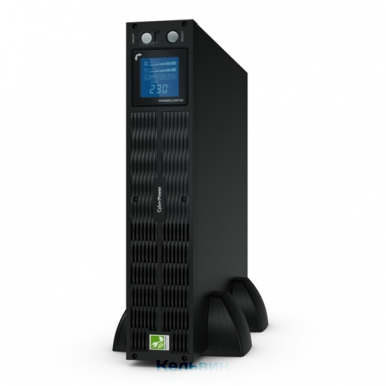 CyberPower PR3000ELCDRT2U, Rackmount, Line-Interactive, 3000VA/2700W, 9 IEC-320 С13, 1 IEC C19 розеток, USB&Serial, RJ11/RJ45, SNMPslot, LCD дисплей, Black, 0.5х0.6х0.3м., 45.1кг.