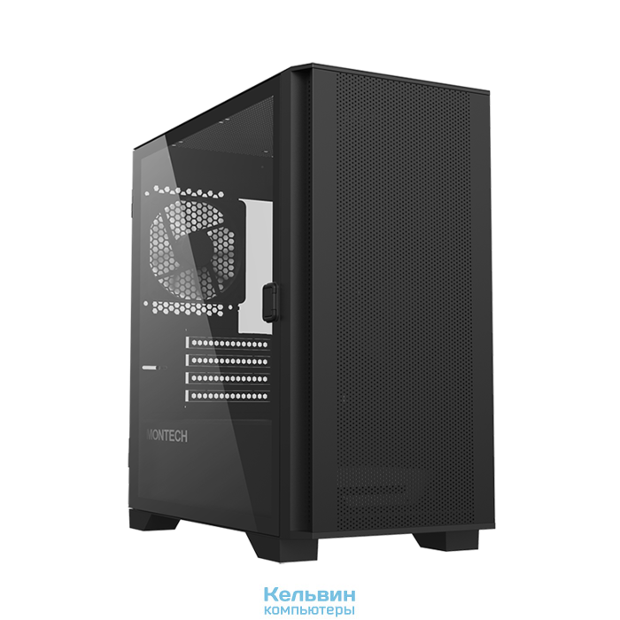 Montech Air 100 Lite черный без БП mATX 2x120mm 1xUSB2.0 2xUSB3.0 audio bott PSU (AIR 100 LITE BLACK)