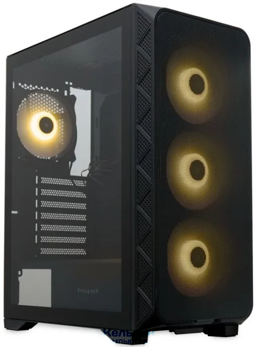 HSPD M521, Mesh Mid Tower, Black, slide TG, 0.45 SPCC, 4x120mm ARGB ATX, mATX, mITX 160/330/184mm 2x2.5", -, 7xPCI 2xUSB-A 3.0, 1xUSB-A 1.0 390x200x449mm (M521-TGBK-ARGB)