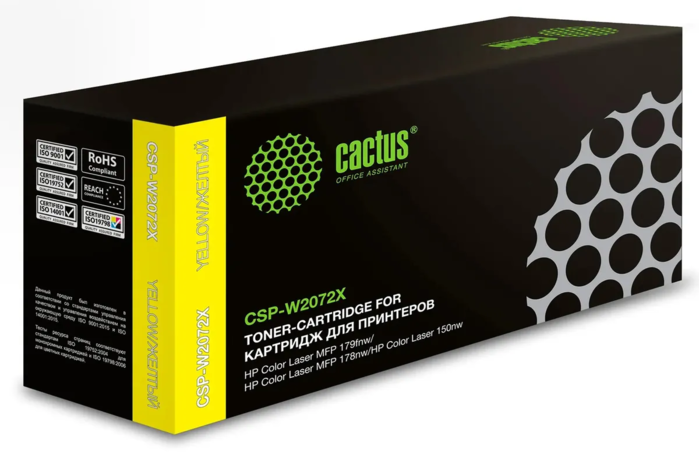 Cactus CSP-W2072X 117X желтый (1300стр.) для HP Color Laser 150a/150nw/178nw MFP/179fnw MFP