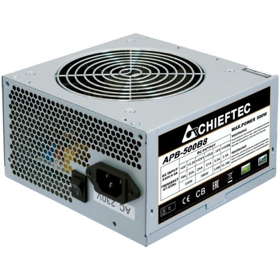 Chieftec ATX 500W VALUE APB-500B8 80+ (20+4pin) APFC 120mm fan 3xSATA