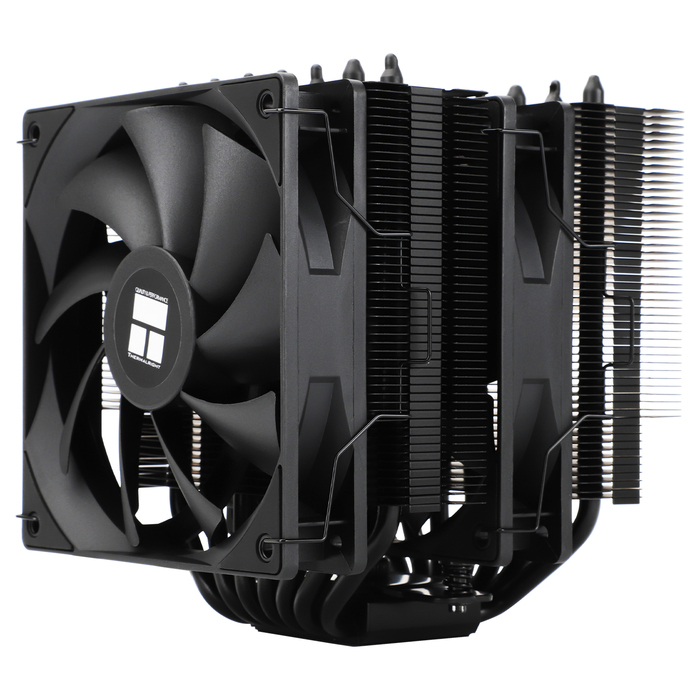 Thermalright Phantom Spirit 120 SE Black (4-pin PWM, 154mm, Ni/Cu, 7x6mm, 2x120mm, 66.17CFM, 25.6dBA, 1500RPM, S: 1200, 1700, 1851, 115X, AM4, AM5, silver, black)