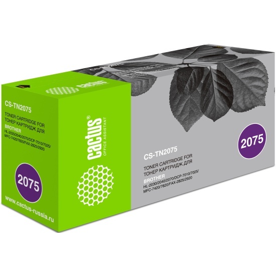 Cactus CS-TN2075 TN-2075 черный (2500стр.) для Brother DCP-7010/7010R/7020/7025/70