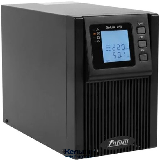 POWERMAN Online 1000, LCD, двойного преобразования, 1000ВА, 900Вт, 2 евророзетки с резервным питанием, USB, RS232, слот SNMP, разъем EPO, батарея 12В 9Ач 2 шт., 215 х 315 х 365 мм., 10.7 кг./ UPS POWERMAN Online 1000, LCD, dual conversion, 1000VA, 900