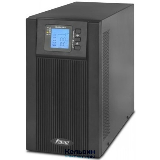POWERMAN Online 2000, LCD, двойного преобразования, 2000ВА, 1800Вт, 8 штук IEC320 С13 с резервным питанием, USB, RS232, слот SNMP, разъем EPO, батарея 12В 9Ач 4 шт., 1 кабель для нагрузки C13/C14, 191 х 337 х 460 мм