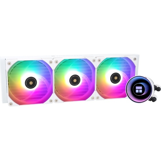 Thermalright Frozen Notte 360 White Argb V2 (360mm, White, ARGB/ Fans: 3x120mm, 72.37CFM, 27.7dBA, 2000RPM/ Pump height 54mm, 28dBA, 5300RPM, Rad thickness 27mm/ S: 1200, 1700, 1851, 2011, 2066, 115X, AM2, AM2+, AM3, AM3 (F-NOTTE-360-WH-ARGB-V2)