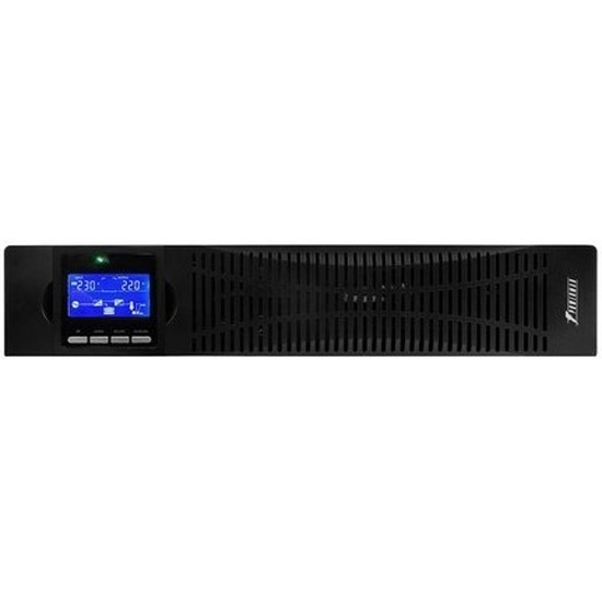 POWERMAN Online 2000 RT, LCD, двойного преобразования, 2000ВА, 1800Вт, 8 розеток IEC 60320 C13, защита от КЗ, импульсных всплесков сети, перегрузки, разряда и перезаряда батареи. RJ11 / RJ45, USB, RS232, SNMP, EPO. Сертификаты: ISO 9001, ЕАС. Габариты