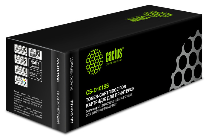 Cactus CS-D101SS MLT-D101S черный (1500стр.) для Samsung ML-2160/2165/2167/2168/SCX-3400/3405