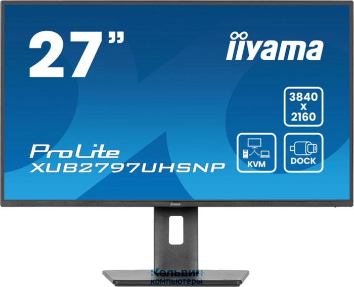 Iiyama 27" ProLite XUB2797UHSNP-B1 черный IPS LED 16:9 HDMI M/M матовая HAS Piv 1300:1 350cd 178гр/178гр 3840x2160 60Hz DP 4K USB 6.1кг