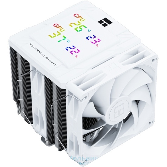 Thermalright Peerless Assassin 120 Digital White Soc-AM5/AM4/1200/1700/1851 белый 4-pin 25.6dB Al+Cu LCD Ret (PA120-DIGITAL-WH) (PA120-DG-WH-ARGB)