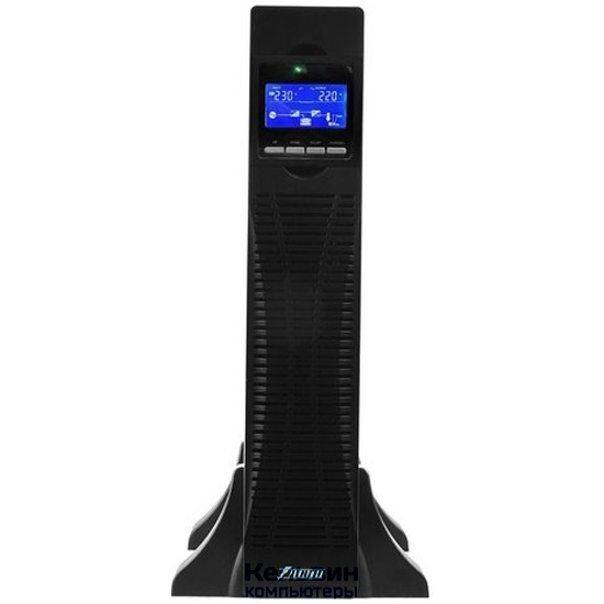 POWERMAN Online 1000 RT, LCD, двойного преобразования, 1000ВА, 900Вт, 8 розеток IEC 60320 C13, защита от КЗ, импульсных всплесков сети, перегрузки, разряда и перезаряда батареи, RJ11 / RJ45, USB, RS232, SNMP, EPO. Сертификаты: ISO 9001, ЕАС. Габариты
