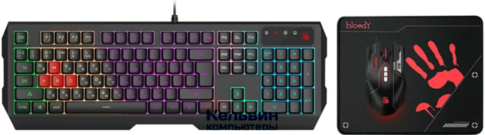 A4Tech Bloody B1700 клав:черный мышь:черный USB LED (B1700 (B140N + ES7 + BP-50M))