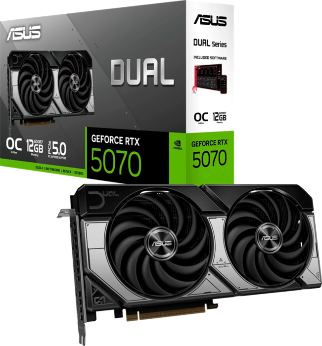 ASUS GeForce RTX 5070 DUAL OC 12Gb DUAL-RTX5070-O12G (90YV0M17-M0NA00)