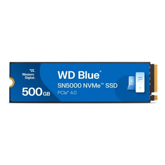 Western Digital Blue SN5000 M2.2280 PCIe 4.0 500Gb, 5000MBs/4000MBs, TBW 300, WDS500G4B0E, 1 year