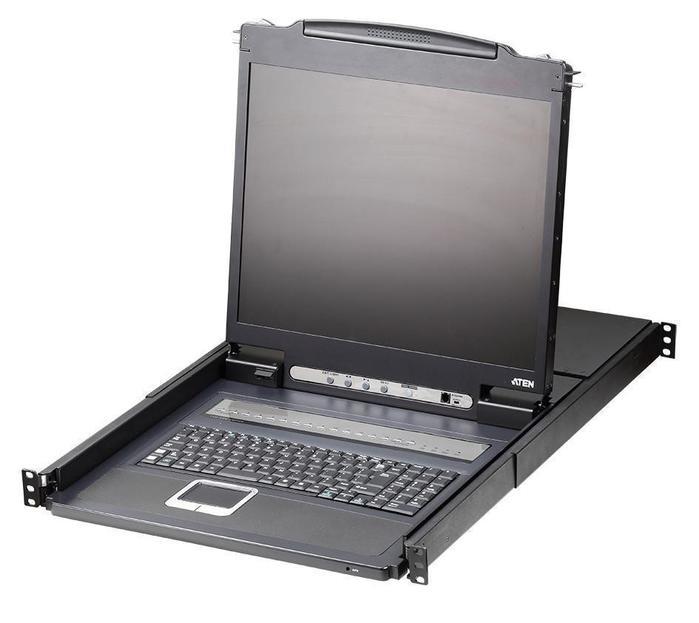 КВМ консоль ATEN 19" CL1316N (CL1316N-ATA-RG) 16-Port PS/2-USB VGA Single Rail LCD KVM Switch
