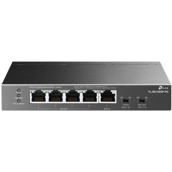 TP-Link TL-SG1005P-PD 5-Port Gigabit Desktop Switch with 1-Port PoE++ In and 4-Port PoE+ Out