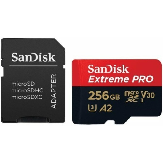SanDisk Extreme Pro microSD UHS I Card 256GB for 4K Video on Smartphones Action Cams & Drones 200MB/s Read, 140MB/s Write (SDSQXCD-256G-GN6MA)