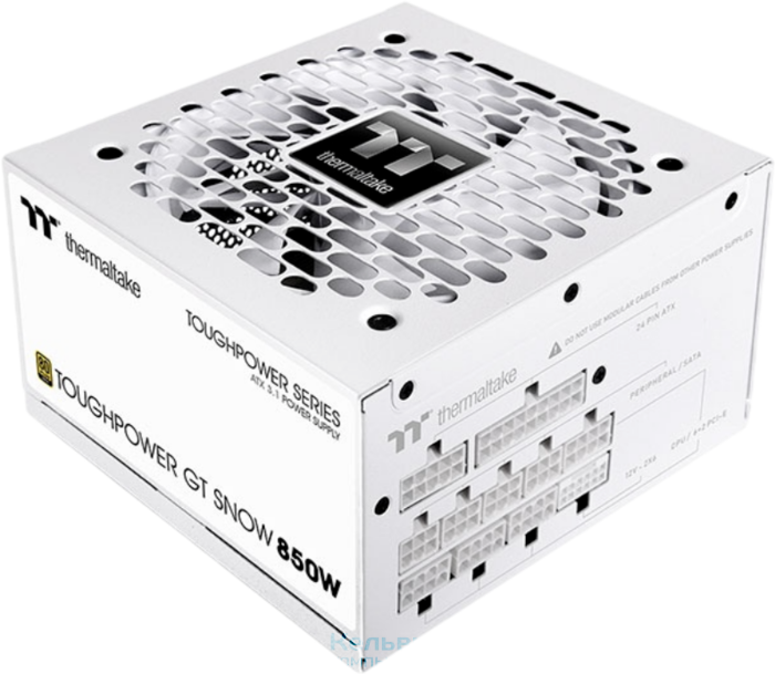 Thermaltake ATX 850W Toughpower GT Gen.5 SNOW белый 80+ gold 24pin APFC 120mm fan 6xSATA Cab Manag RTL (PS-TPT-0850FNFAGE-W)