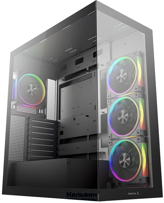 Deepcool CG580 4F V2 Black без БП, боковое окно (панорама), 4x120mm ARGB PWM вентилятора, черный, ATX (R-CG580-BKADA4-G-2)