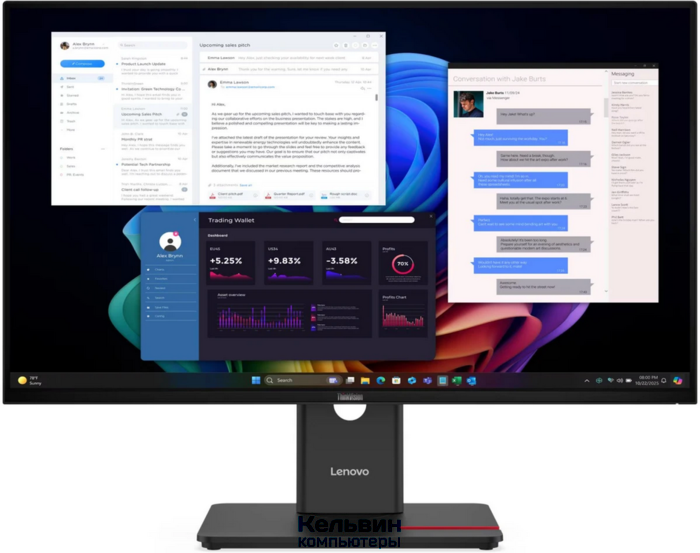 Lenovo 27" T27UD-40, 16:9, IPS, UHD, 4ms, 350cd, 60Hz, HDMI, DP, USB, USB-C, HAS (64AFGAR2CB)