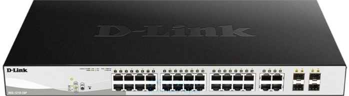 D-Link DGS-1210-28P/FL2A (L2) 24x1Гбит/с 4xКомбо(1000BASE-T/SFP) 24PoE 24PoE+ 193W управляемый