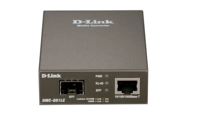 Медиаконвертер D-Link DMC-G01LC/C1A с 1 портом 100/1000Base-T и 1 портом 1000Base-X SFP (458316)