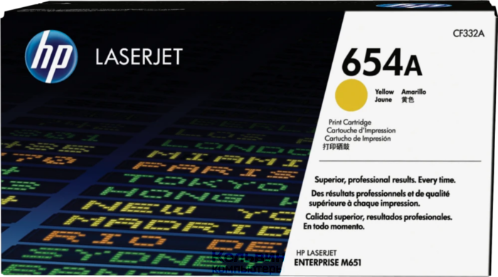 HP 654A Yellow LaserJet Toner Cartridge (CF332A)