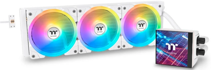 Thermaltake MAGFloe 420 Ultra Snow ARGB Soc-AM5/AM4/1200/1700/1851 белый 4-pin 34.5-38.8dB Al LCD 360W Ret (CL-W452-PL14SW-A)