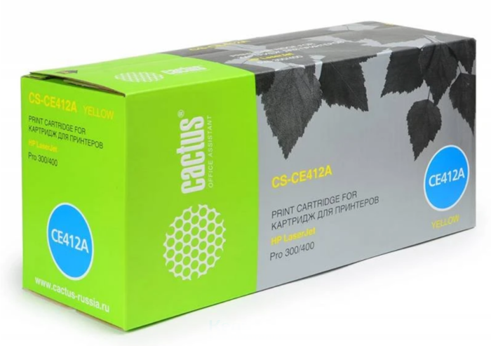 Cactus CS-CE412A CE412A желтый (2600стр.) для HP CLJ Pro 300/M351/M451/M375/M475
