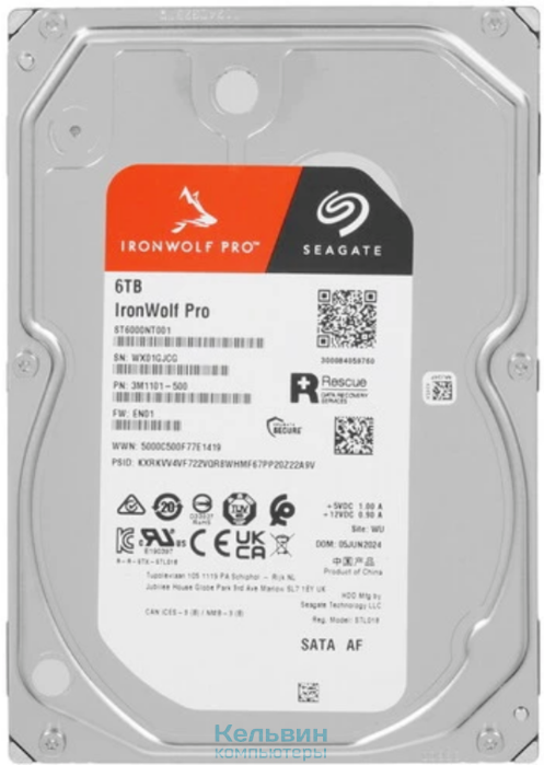 Seagate SATA3 6Tb IronWolf PRO 7200 256Mb (ST6000NT001)