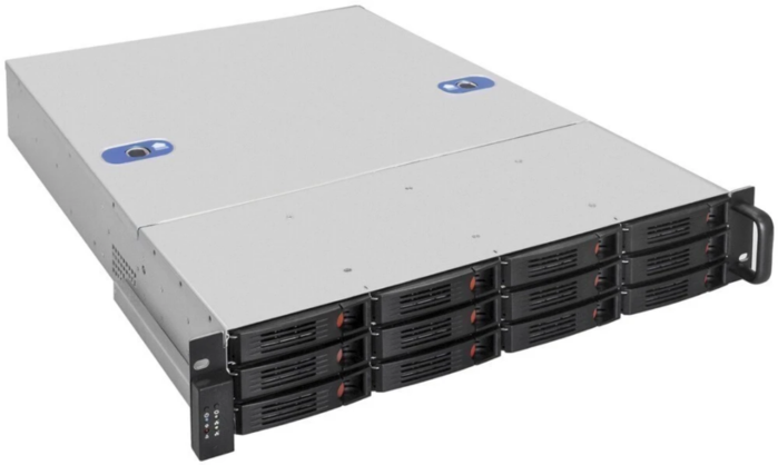 Exegate EX292490RUS ExeGate Pro 2U660-HS12 RM 19", высота 2U, глубина 660, без БП, 12xHotSwap,