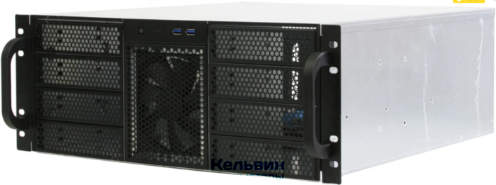 Procase RE411-D8H4-E-55 4U ,8x5.25+5HDD,черный Без БП ,глубина 550мм,MB EATX 12"x13"