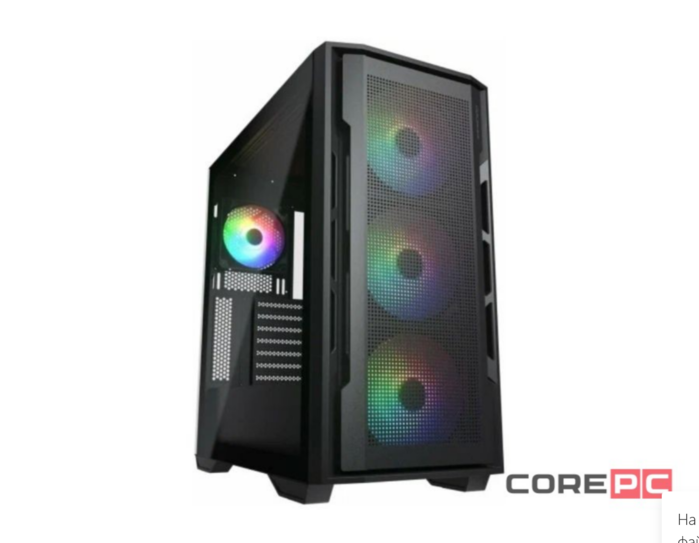Cougar Uniface X RGB V2 Black, 4x140mm ARGB PWM Fan, ARGB PWM Fan Hub, без БП, E-ATX (CGR-5C78B-X-RGB-V2)