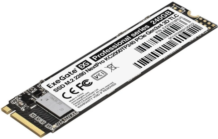 ExeGate M.2 240GB ExeGate NextPro KC2000TP240 (PCIe Gen3x4, NVMe, 22x80mm, 3D TLC) (EX282318RUS)