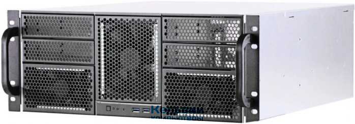 Procase RE411-D4H11-E-55 Корпус 4U server case,4x5.25+11HDD,черный,без блока питания,глубина 550мм,MB EATX 12"x13"