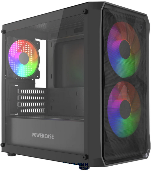 Powercase Mistral Micro A3B ARGB, Tempered Glass, 2x 140mm ARGB PWM+1x 120mm ARGB PWM, чёрный, mATX (CMMAB-A3-V2)