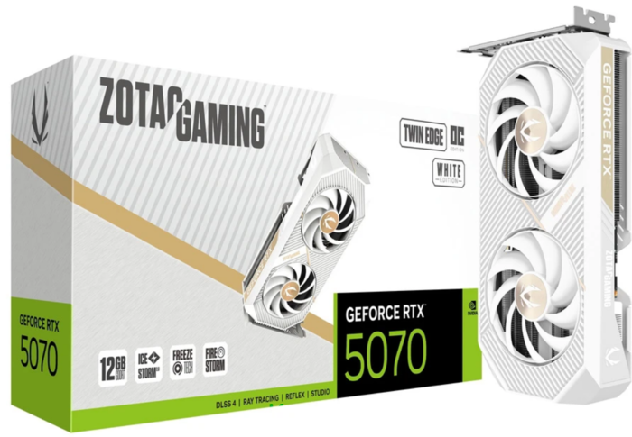 Zotac GeForce RTX 5070 TWIN EDGE OC WHITE 12GB (ZT-B50700Q-10P)